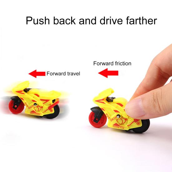 5Pcs Motorcycle Model Toys Inertia Drive Forward Mini Multicolored Battery-Free Interactive Toys Collectible Children Pull Back Cartoon Toy Vehicles