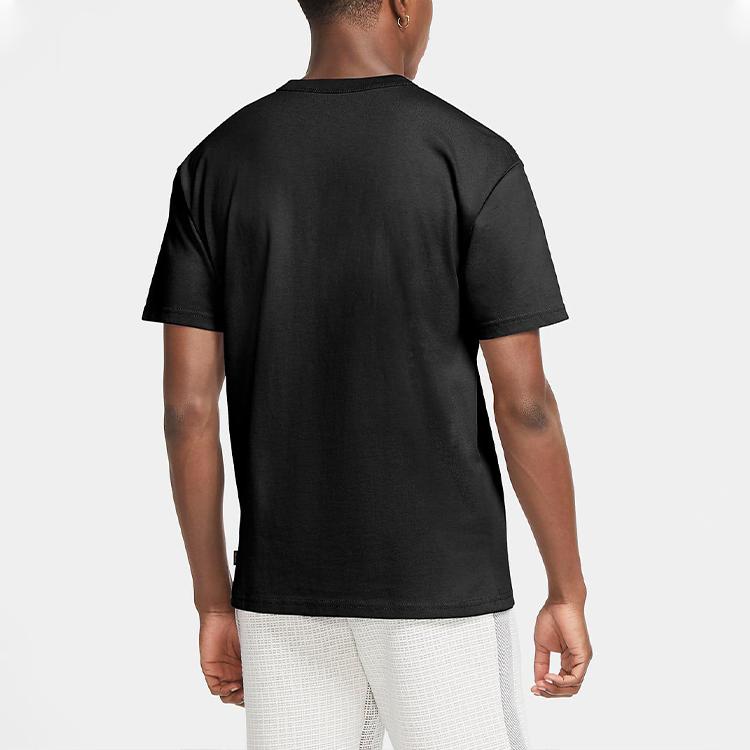 Nike T-shirt a Maniche Corte con Girocollo e Ricamo Logo Monocolore Uomo Top Nera DB3194-010
