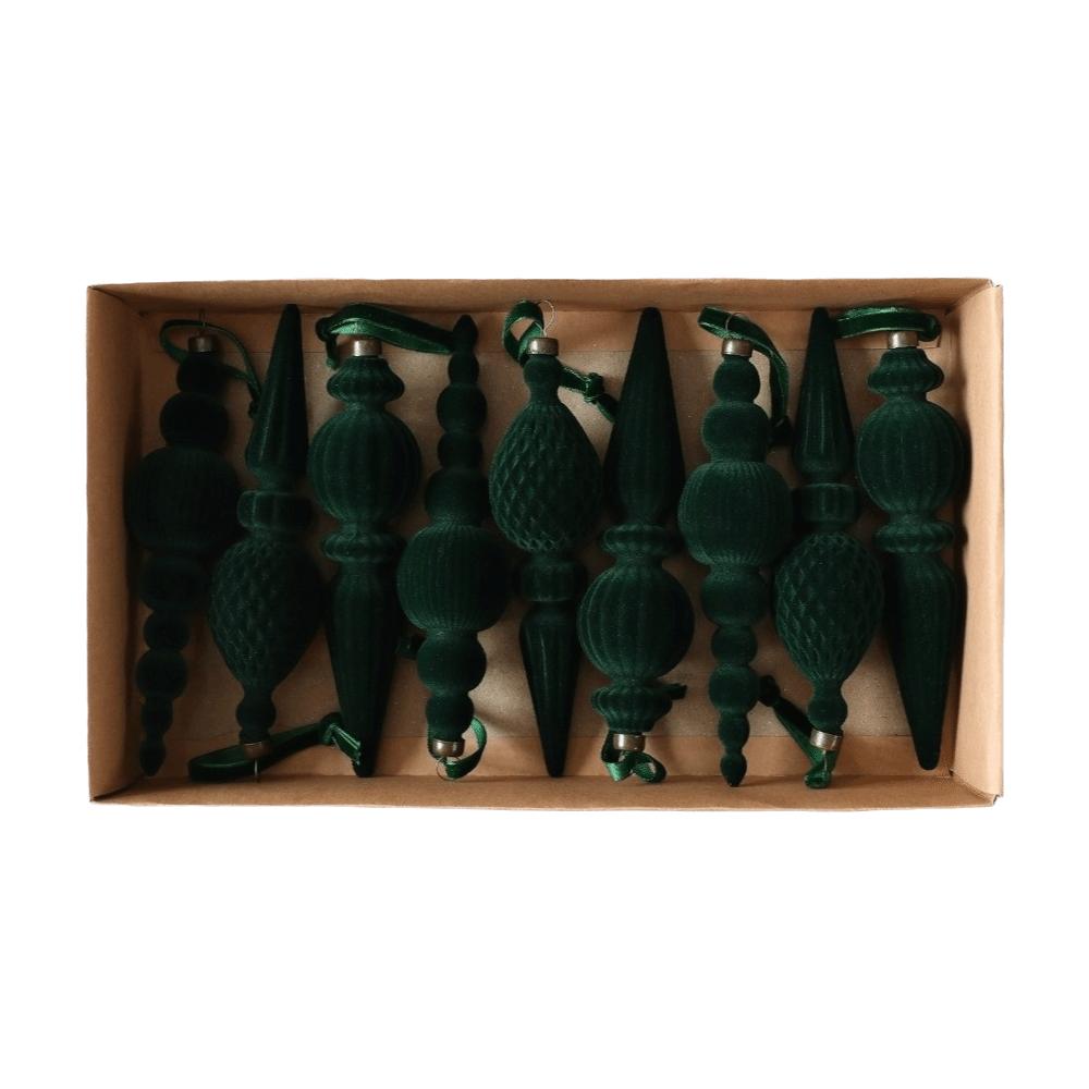 Flocked Christmas Ball Ornament Ice Cone Christmas Decorations New Xmas Baubles  New Year Gift