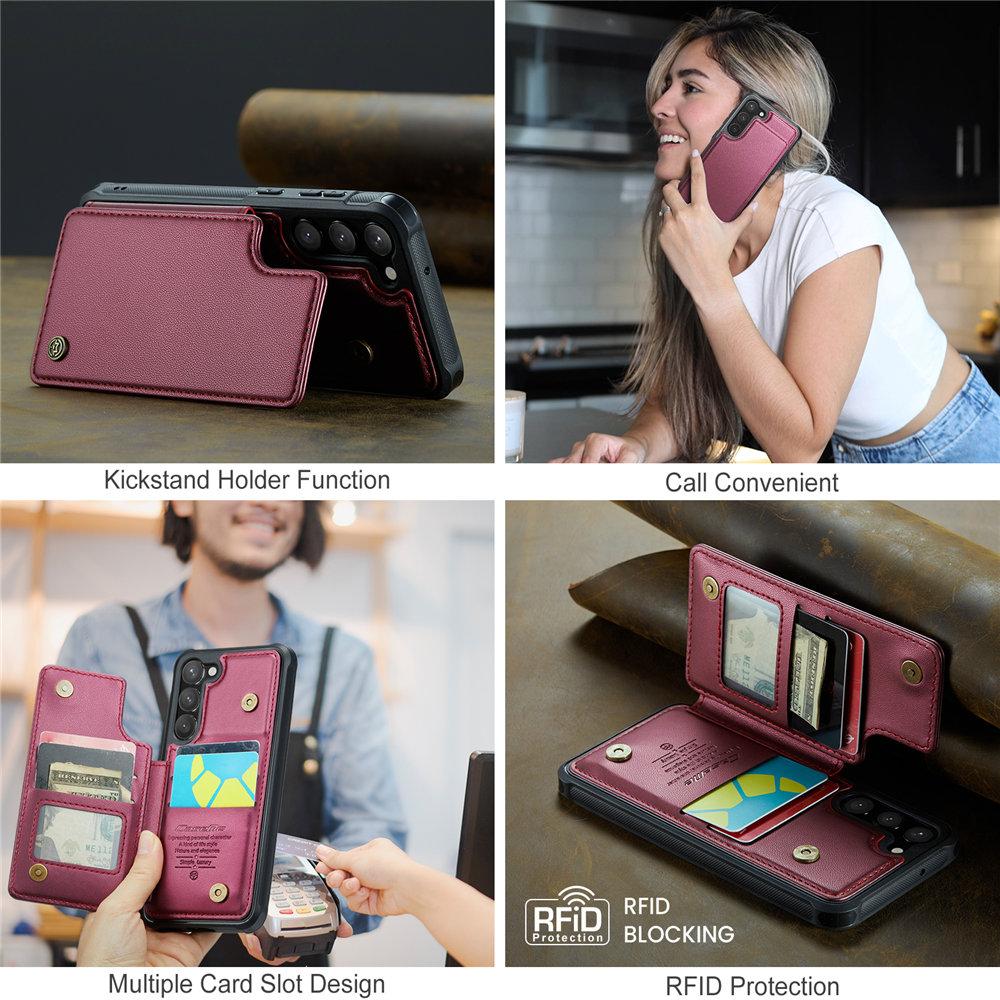 Custodia A Portafoglio Per IPhone 15 Plus Con 9 Slot Carte E Cerniera – Pelle PU E TPU, Chiusura Magnetica, Funzione Leggio E Cordino Incluso