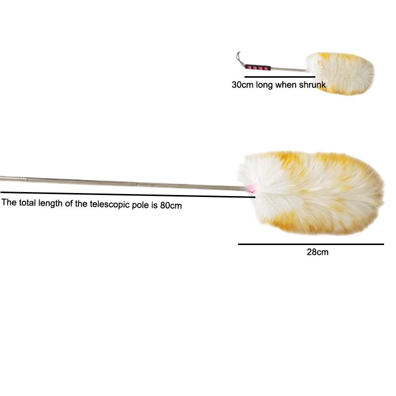 Lightweight Anti-Static Wool Brush with Extendable Handle for Dust Control