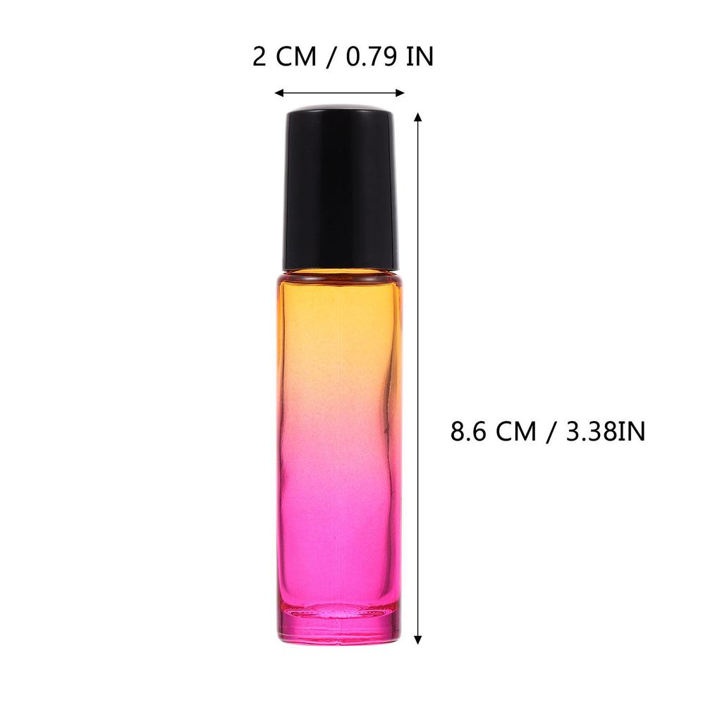 10Pcs 10Ml Glass Roller Bottles Essential Oil Storage Roll-on Sub Bottles Portable Leak-Proof Refillable Containers for Perfume