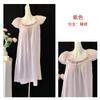 Girly lace short-sleeved nightgown women's summer with chest pad pure desire wind loungewear women's imitation silk ice silk pajamas women's summer