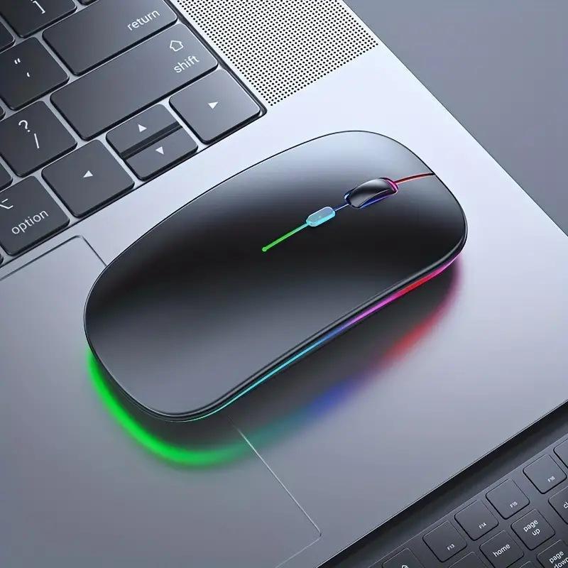 Dual-Mode Bluetooth & 2.4G Silent Optical Mouse with Power Display for Desktops and Laptops