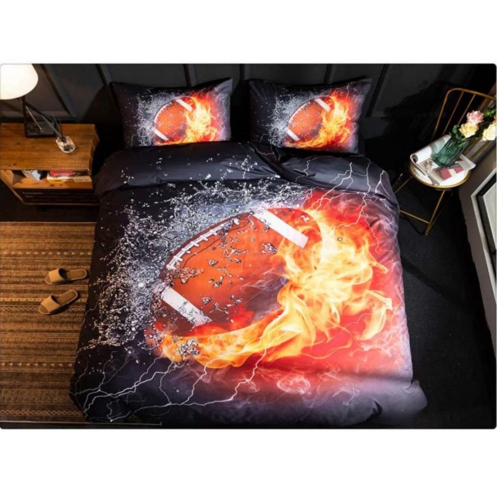 Sports Style Baseball Three-piece Quilt Cover 3D Digital Printing Bedding Set Bed Cover