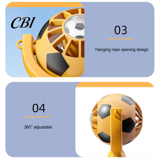 Multi-speed Handheld Fan Soccer Neck Fan, Portable Mini with Lanyard, Soft Breeze Football Shape Cooling for Outdoor Sports, Gift