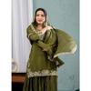 WOMEN ETHNIC CHINNON SILK SHARARA SALWAR KAMEEZ SET INDIAN PAKISTANI PARTY WEAR VFP-1883a