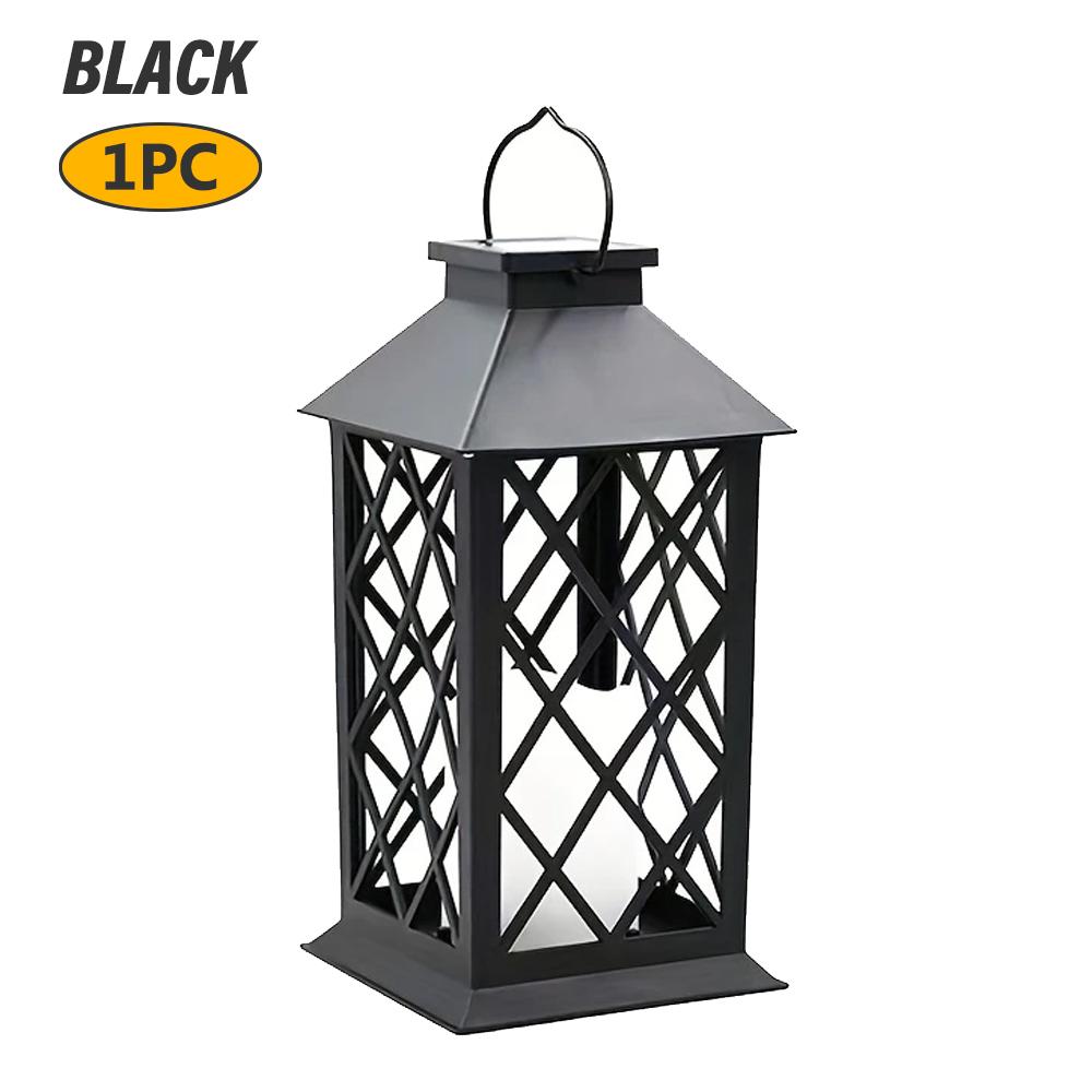 

D5 Solar Lantern 1PCS Flickering Flame-less Candle Solar LED Light Garden Hanging Decoration for Courtyard Party Decoration Lamp чорний