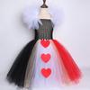 Peach Heart Queen Mesh Puffy Skirt: Red Queen Alice in Wonderland Kids Halloween Costume