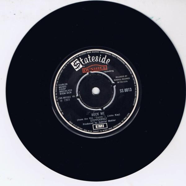 

7-дюймовая пластинка STEPPENWOLF - Rock Me / Jupiter Child SS8013 Dunhill, США 1969 Великобритания Рок Б/У