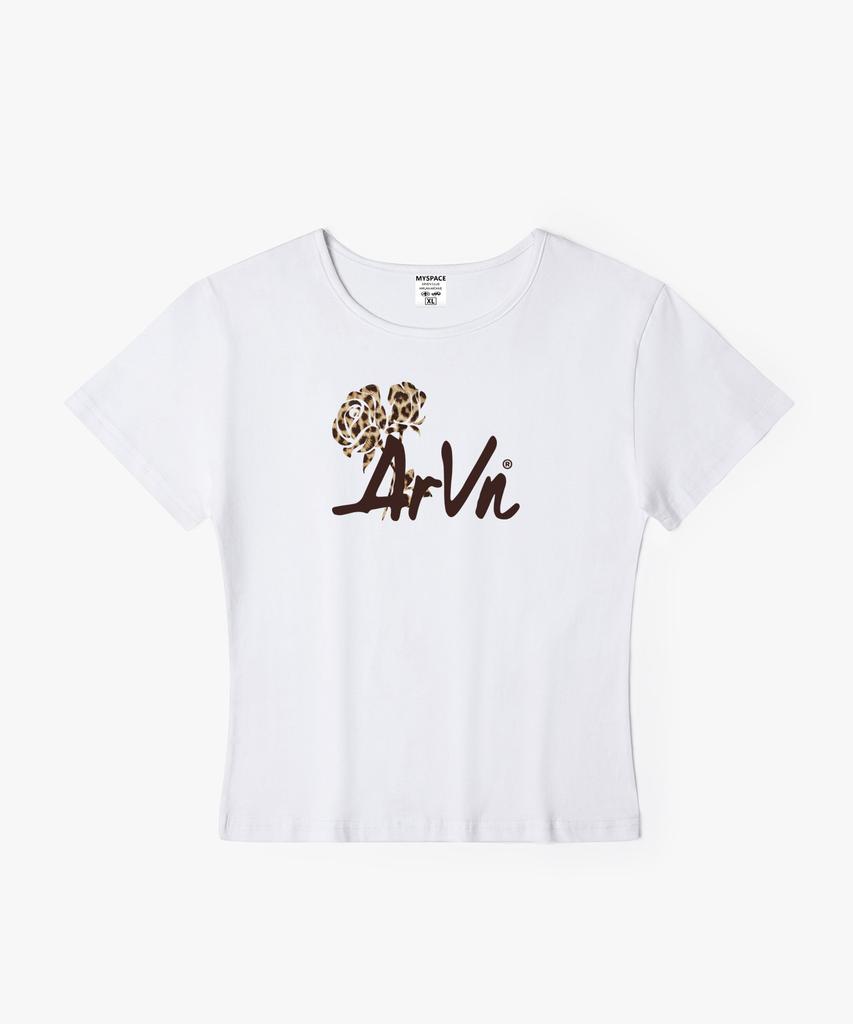 Aleubenkeulleob Arvn Leopard Rose Women'S Slim Fit Short Sleeve T-Shirt