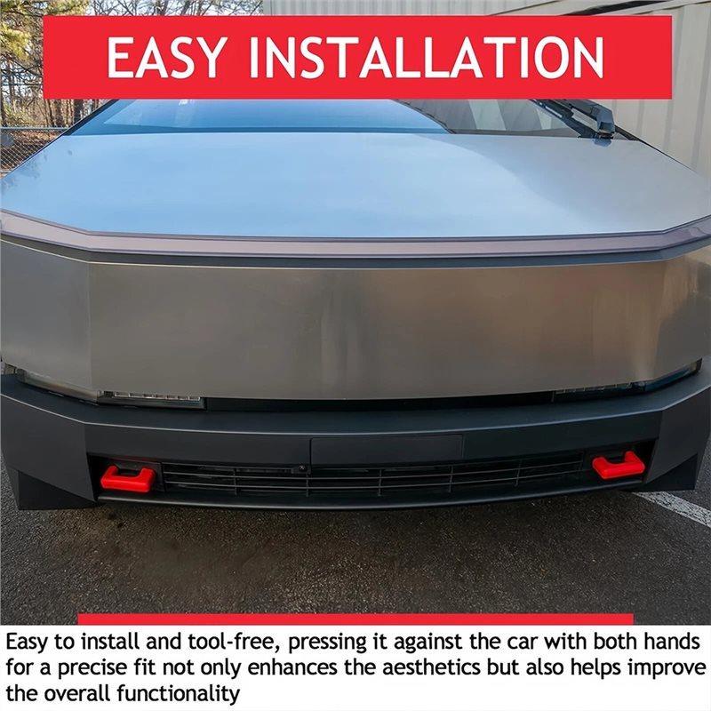 Red Tow Hook Cover Fit For Tesla Cybertruck 2024 2025 Front Tow Hook Accessories