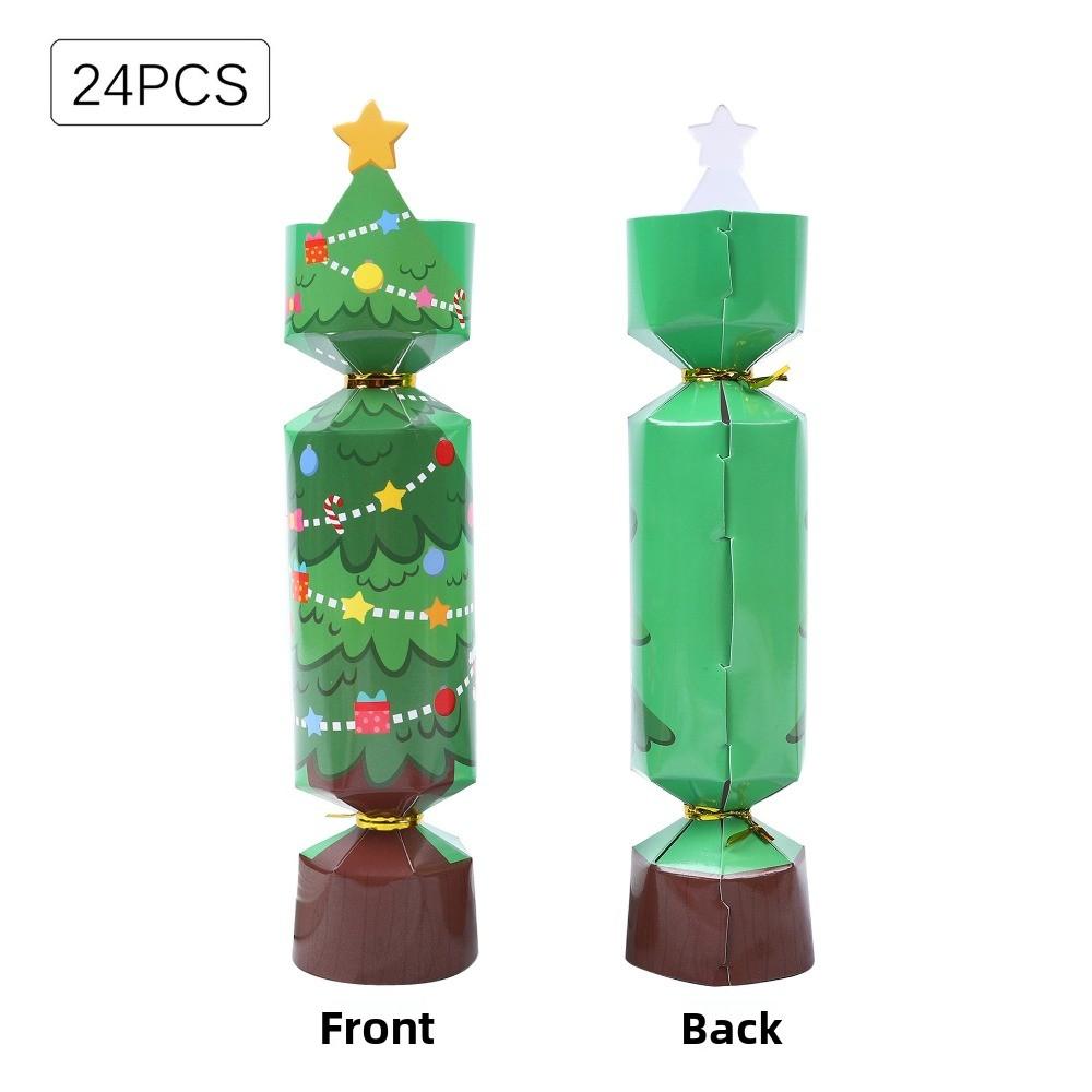 24PCS Cute Cartoon Christmas Cracker Soldier Xmas Decoration Christmas Candy Box Nutcracker Party Supplies Gift Packaging Boxes