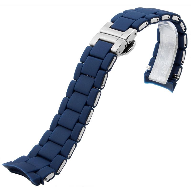 Silicone Stainless Steel Watchband for AR5905 AR5920 AR5890 AR5891 AR5889 Watch Strap 20mm 23mm Black Brown Men Women Bracelet