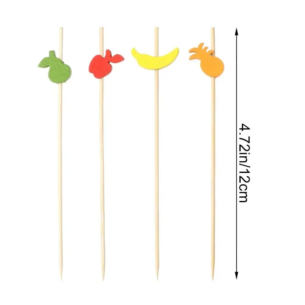 New Disposable Bamboo Pick Wooden Picnic Party Supplies Fruit Sticks Cocktail Fork Picnic Wedding