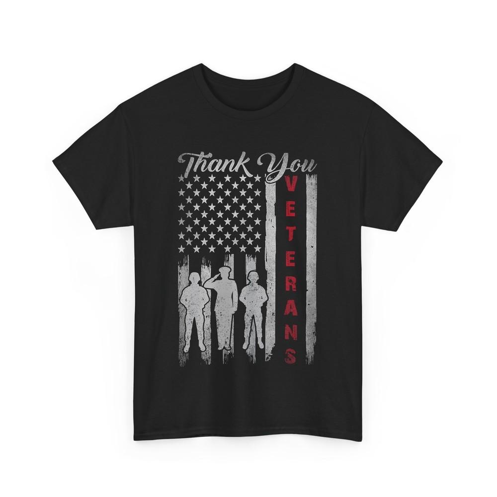 Veterans Day Thank You Veterans Proud Patriotic USA Flag T-Shirt Unisex T-Shirt M