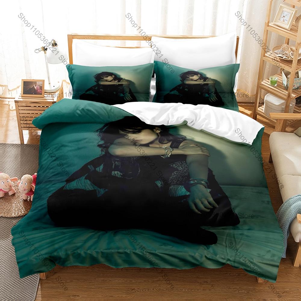 Cool Ari Abdul Dark Pop Singer Duvet Cover + 2 Pillowcases 3D Portrait Print Polyester Bedding Fan Bedroom Decor