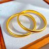 Women's Gold-Plated Heritage Bangle: Ancient Method Simulated Gold Plain Loach Design - Ideal Wedding Accessory