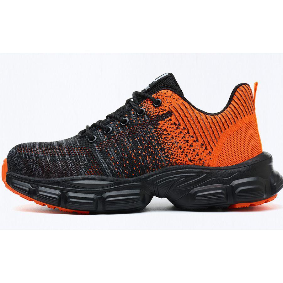 

anti-smashing and anti-piercing safety protective shoes, steel head, lightweight breathable worker shoes, wear-resistant and non-slip 357 orange; 45