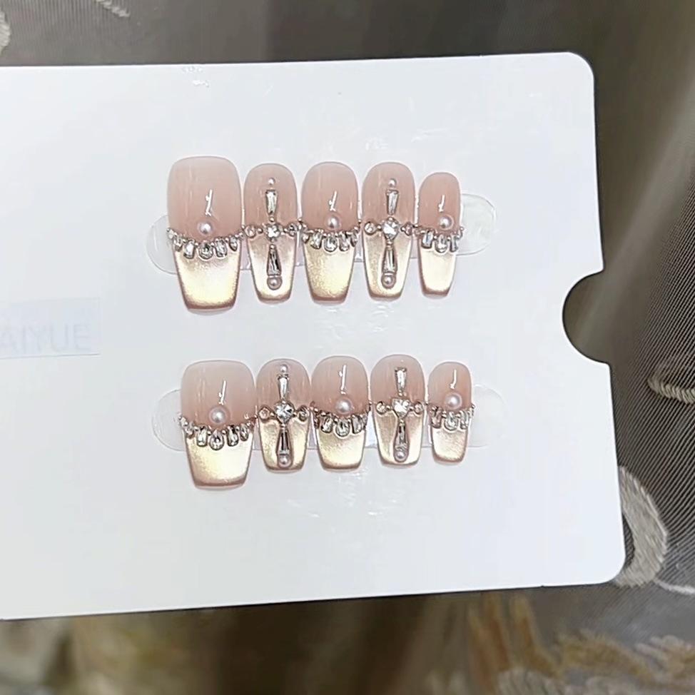 Armură de purtat pentru fototerapie pură, făcută manual, Pudră aurie Shijia, Produs finit, Plasturi reutilizabili pentru nail art