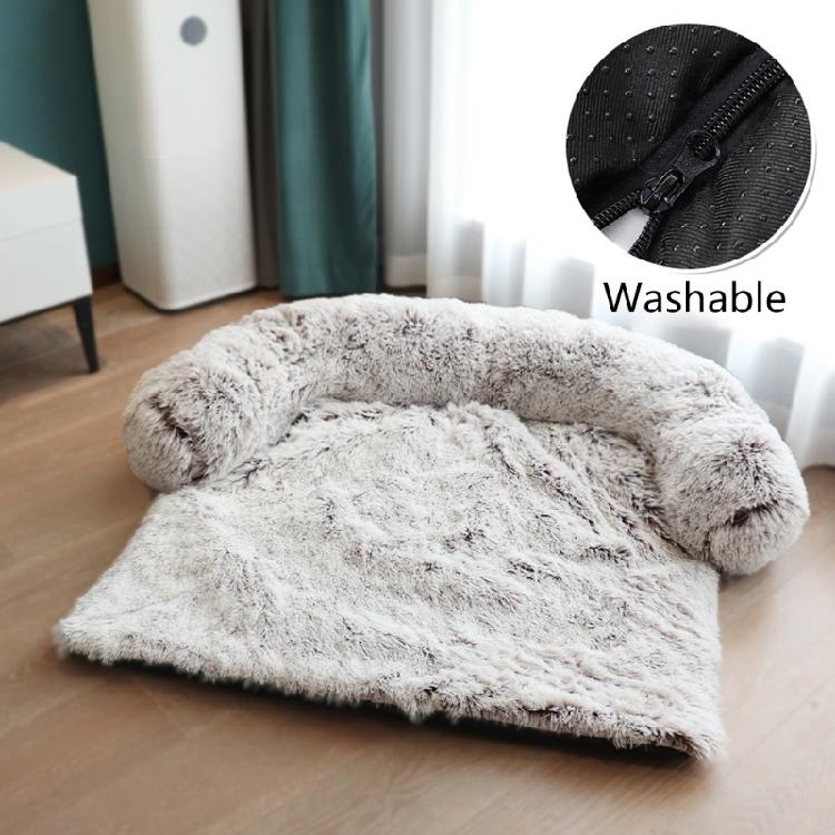 Dog Furniture Protector with Bolster Washable Calming Soft Plush Cover for Sofa