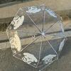 1 Puppy and Small Flower Pattern Pvc Transparent Umbrella, Automatic and Manual Optional, Portable Umbrella, Suitable for Travel