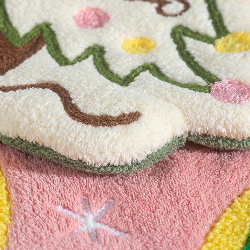 Christmas Hand Towel Cartoon Gingerbread Man Snowman Coral Fleece Towel Christmas Home Kitchen Bathroom Decoration Xmas Gifts