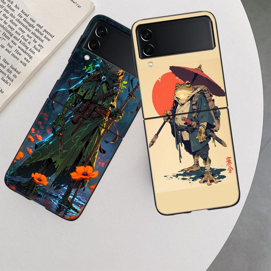 Cute Mouse Axolotl Frog Wizard Phone Case For Samsung Z Flip 7 6 5G Galaxy Z Flip 5 4 3 Black Hard Cell Cover Luxury PC Shell C