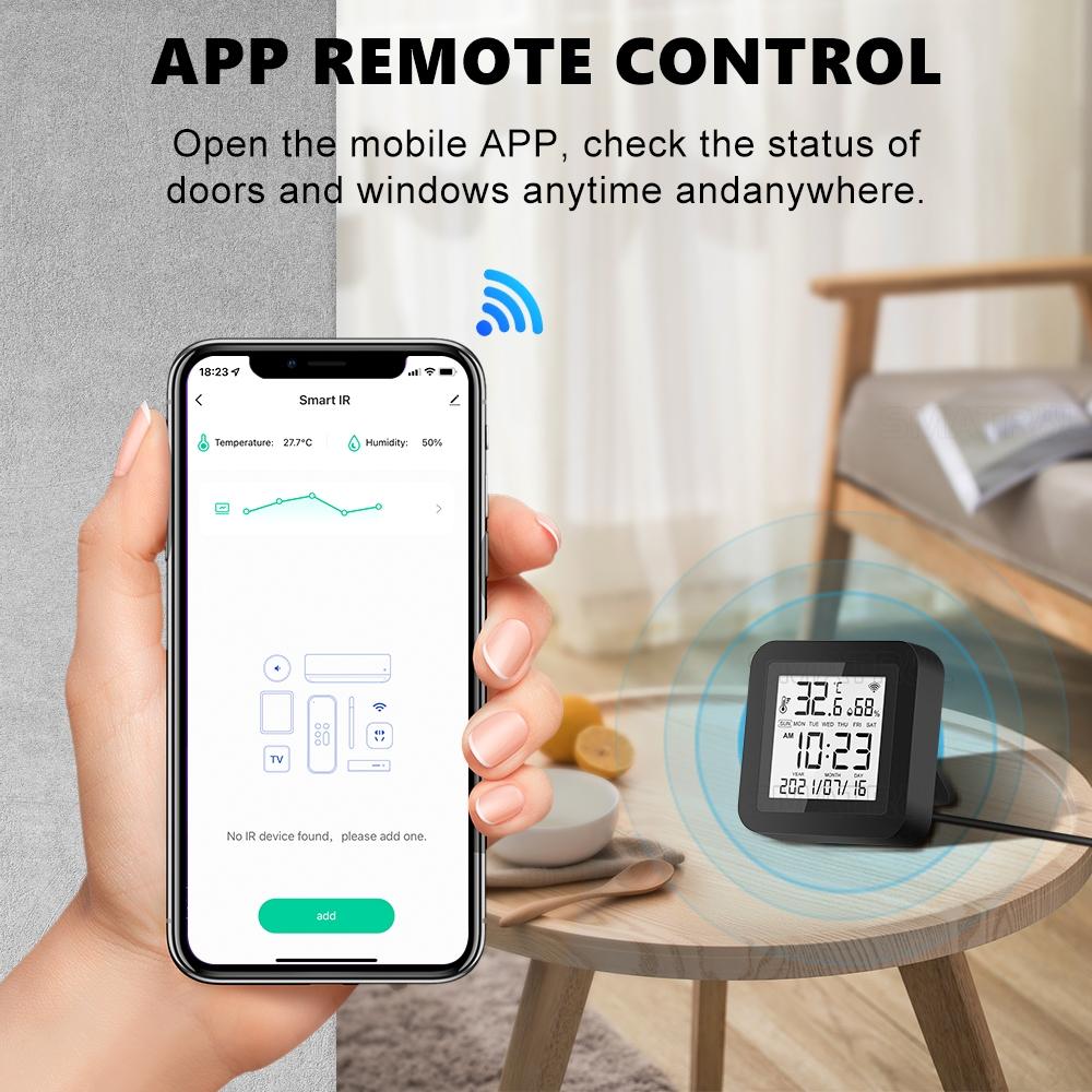 Telecomandă Universală Infraroșu WiFi Inteligentă Tuya, Senzor Infraroșu Inteligent Digital LCD de Temperatură și Umiditate, Alice