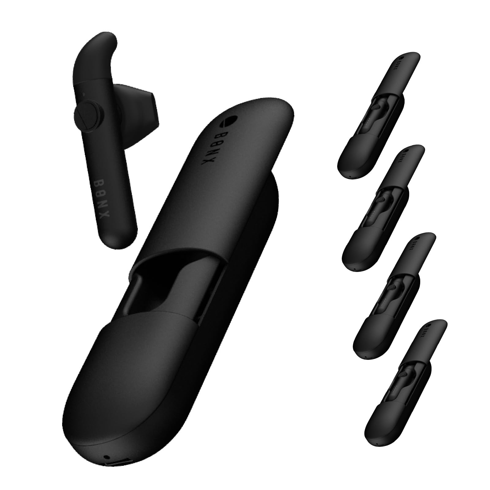 

Walkie Talkie Intercom App Compatible Bluetooth Single Earphone BONX mini 5 pieces with charging case