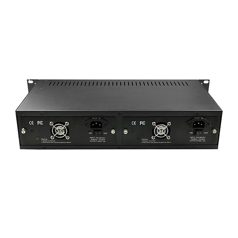14-Slot Dual Power Fiber Optic Transceiver Chassis