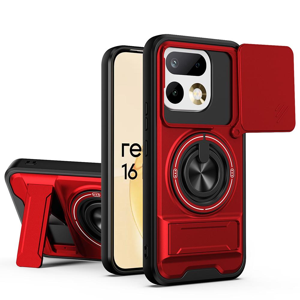 KEYSION Magnetic Phone Case for Realme 16 Pro 5G 16 Pro+ 5G Slide Camera Protection Upright Kickstand Ring Shockproof Back Cover