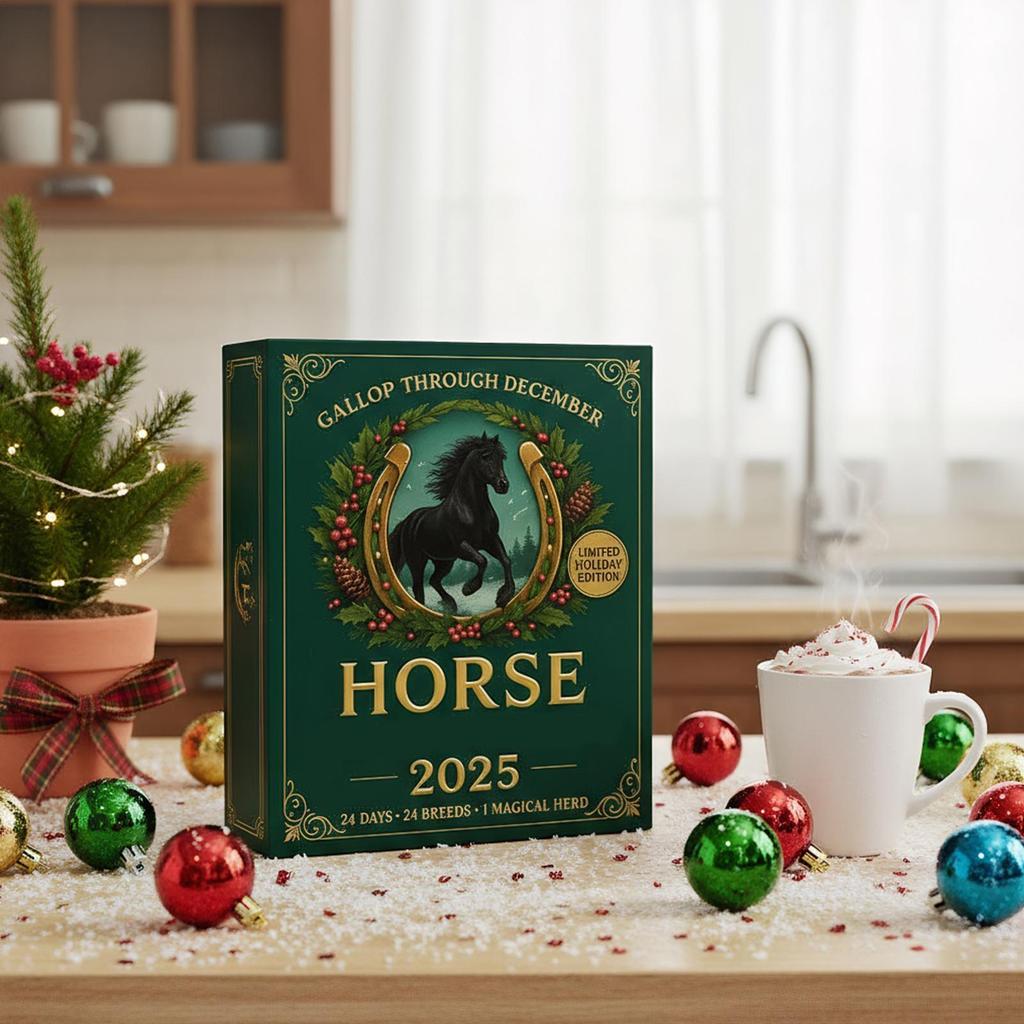 Horse Advent Calendar 2025 Christmas Countdown Calendar With 24 2D Flat Acrylic Horse Shape Ornaments For Christmas Tree Decor