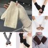 2025 NEW Women Hand Warmer Winter Gloves Fashion Knitting Faux Wool Mitten Warm Fingerless Glove Gants Femme Women Gloves