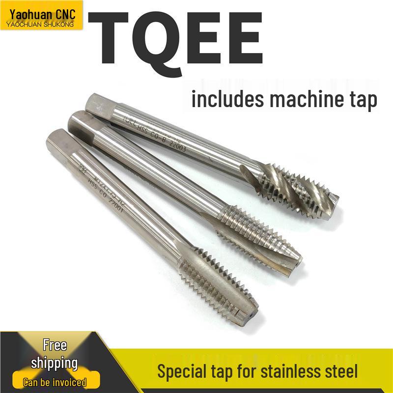 TQEE High-Performance HSS M35 Cobalt Spiral Point Straight Flute Tap
