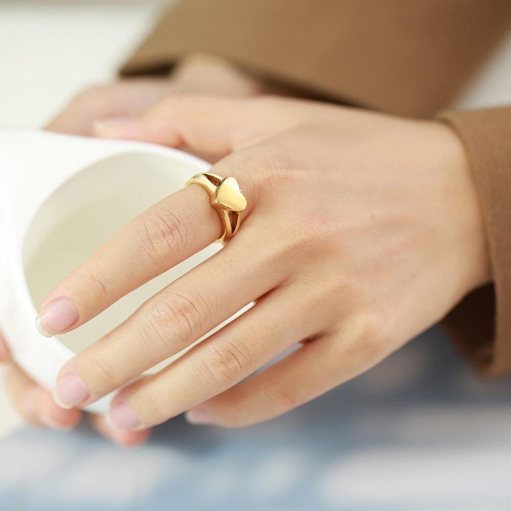 Öffnungsbarer herzförmiger Titanstahlring Einäscherungsschmuck Andenkengeschenk für Frauen
