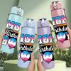1PC Mom Of The Birthday Boy Art 750ml Color Plastic Sports Water Bottle Leakproof Flip Straw Lid Suitable for Sports Office Home Use