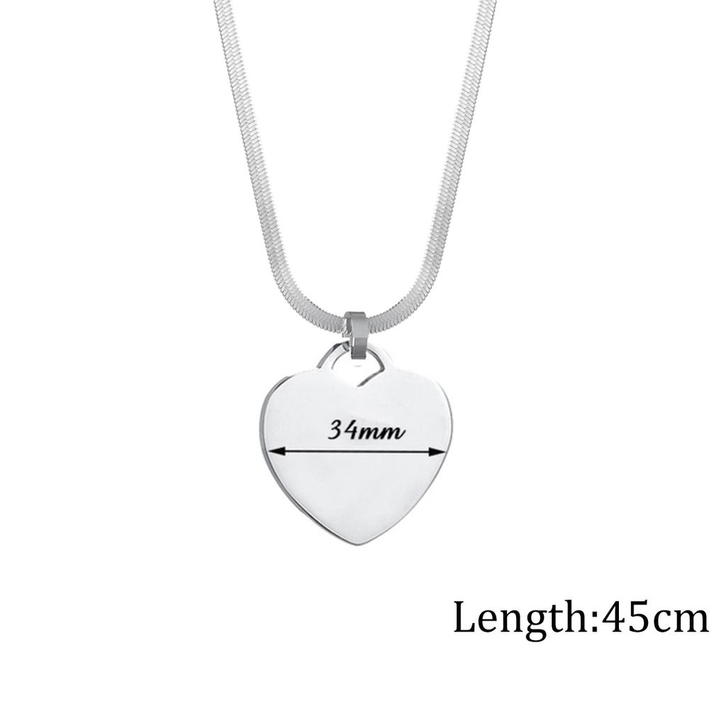 Atoztide Personalized Engrave Picture Name Necklace Stainless Steel for Women Strip Heart Blade Chain Pendant Jewelry Gift