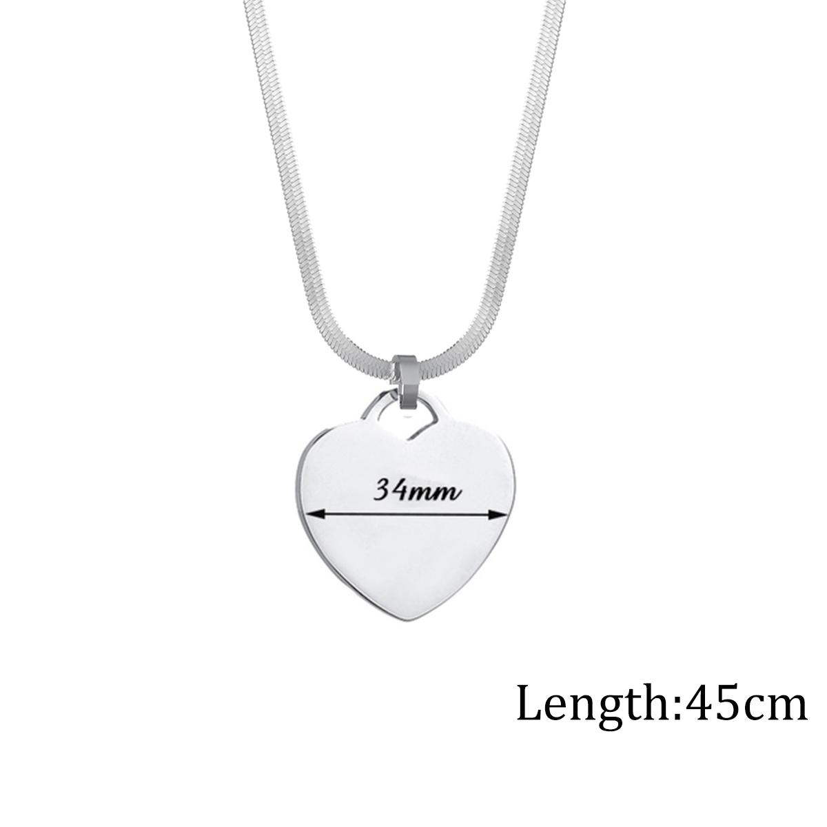 

Atoztide Personalized Engrave Picture Name Necklace Stainless Steel for Women Strip Heart Blade Chain Pendant Jewelry Gift No engrave