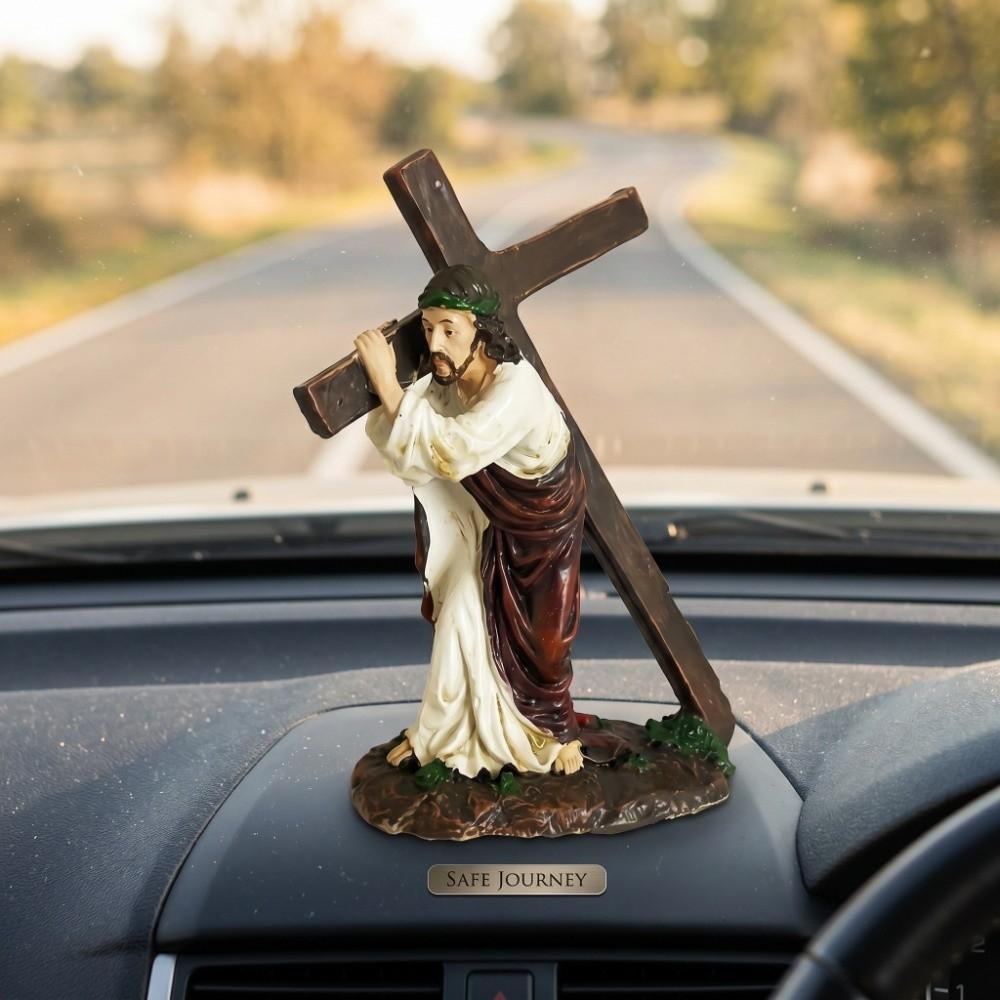 Resin Cross Sculpture Resin Table Ornament Entryway Counter Small Figurine