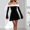 2026 Spring European-American Slim Fit One-Shoulder Mini Dress