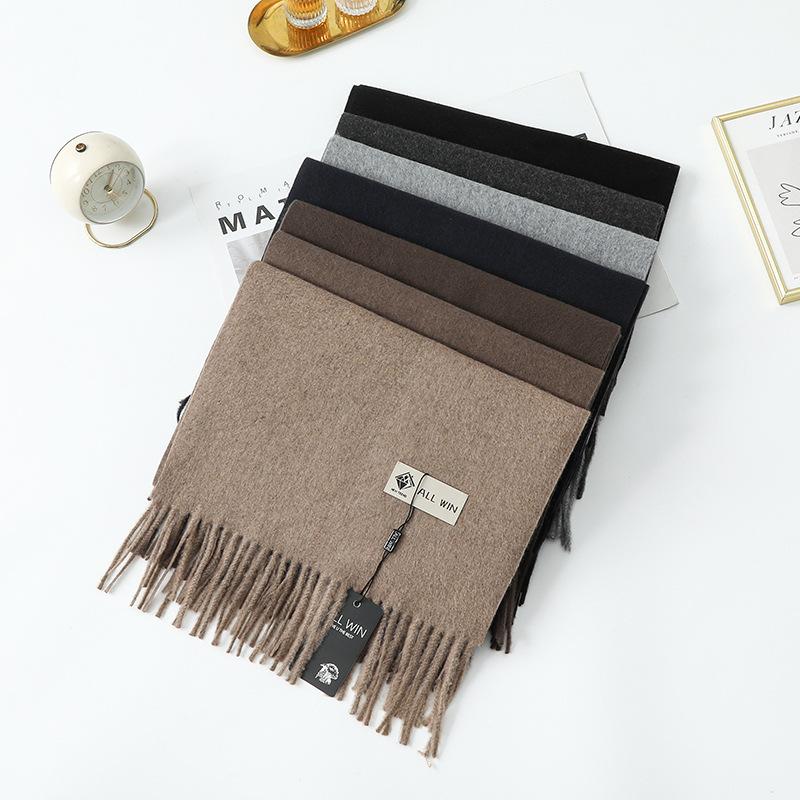 Cashmere Scarf Women's Winter Thickened Imitation Cashmere Scarf Versatile New Men's Shawl Solid Color Wool Scarf