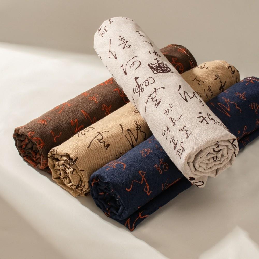 Chinese Character Printed Linen Tablecloth 150×50cm/200×150cm Dust Cover