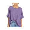 Summer Women's Solid Color Blouse O Neck Short Sleeve Casual Bottom Loose T Shirts
