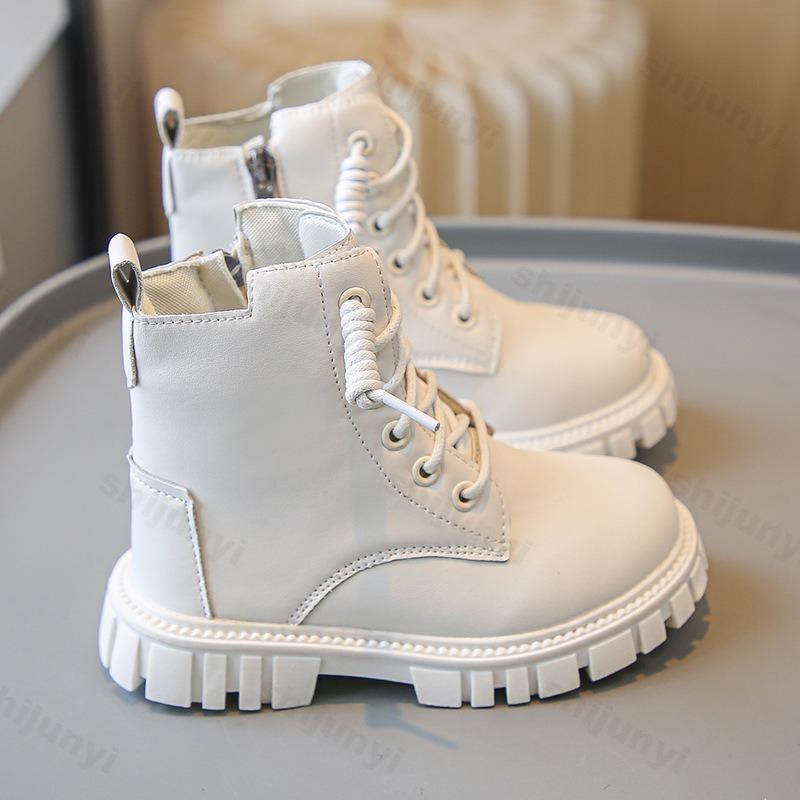 Kids Ankle Boots Autumn Girls Boys Vintage British PU Leather Boots Versatile Outdoor Children Causal Short Boots