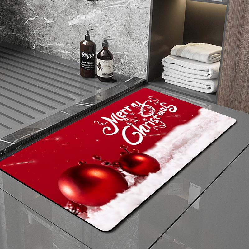 SANFAN Customizable Christmas Multipurpose Floor Mat Doorway Bath Mat Kitchen Mat