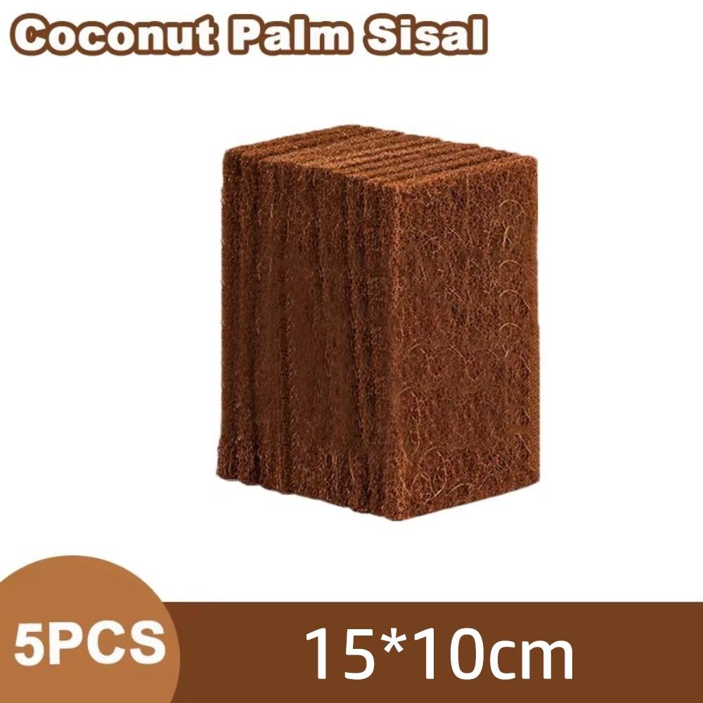 

5pcs Sisal Fiber Sisal Dishwashing Sponge Eco-friendly Reusable Microfiber Cleaning Cloth Durable Pan Pot Scouring Pad