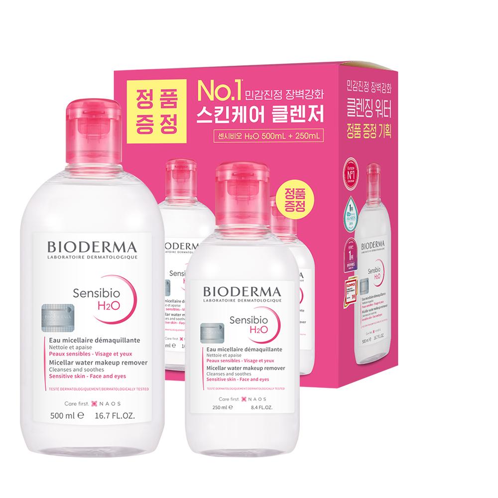 [Bioderma] Sensibio H2O Micellar Water for Sensitive Skin 500ml + 250ml Duo Pack