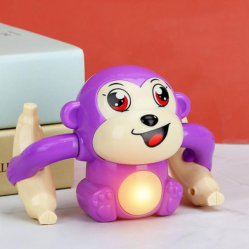 1 Baby Toy Electric Rolling Monkey Light Music Puzzle Sound Prompt Monkey Children's Toy Gift Preschool Education Toy