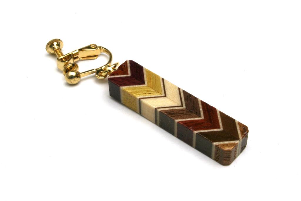 Parquet Earrings D by Hakone Maruyama Bussan